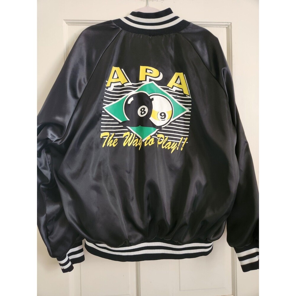 VTG 90s West Ark APA American Pool Players Bomber Jacket 2XL made in USA READ